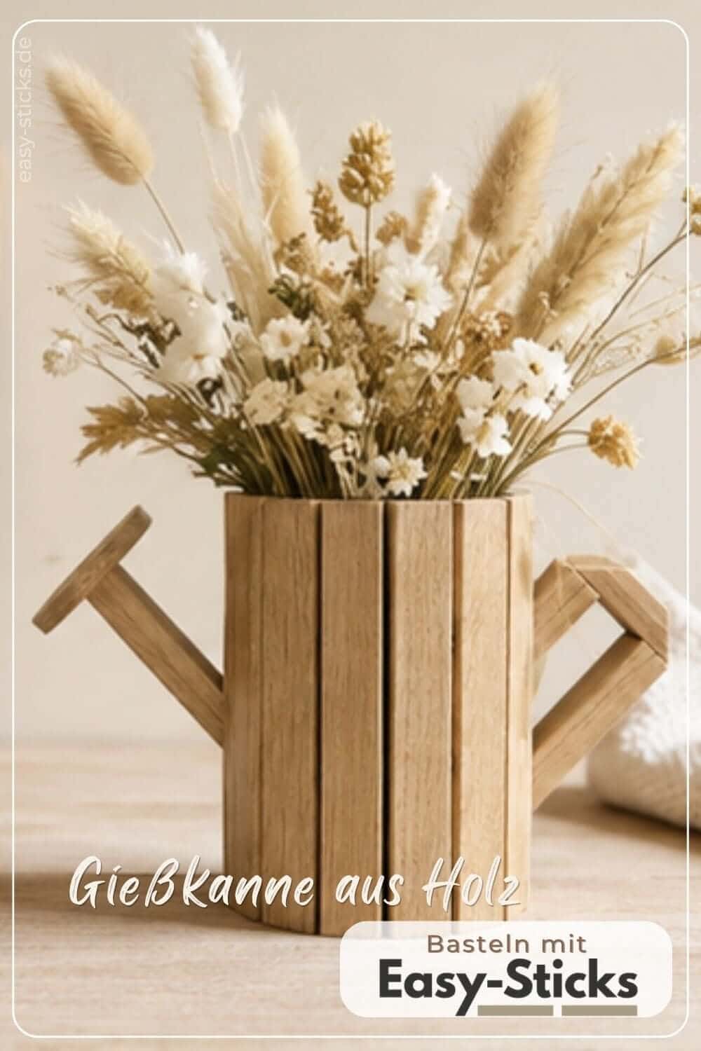 Gießkanne aus Holz basteln mit Easy-Sticks