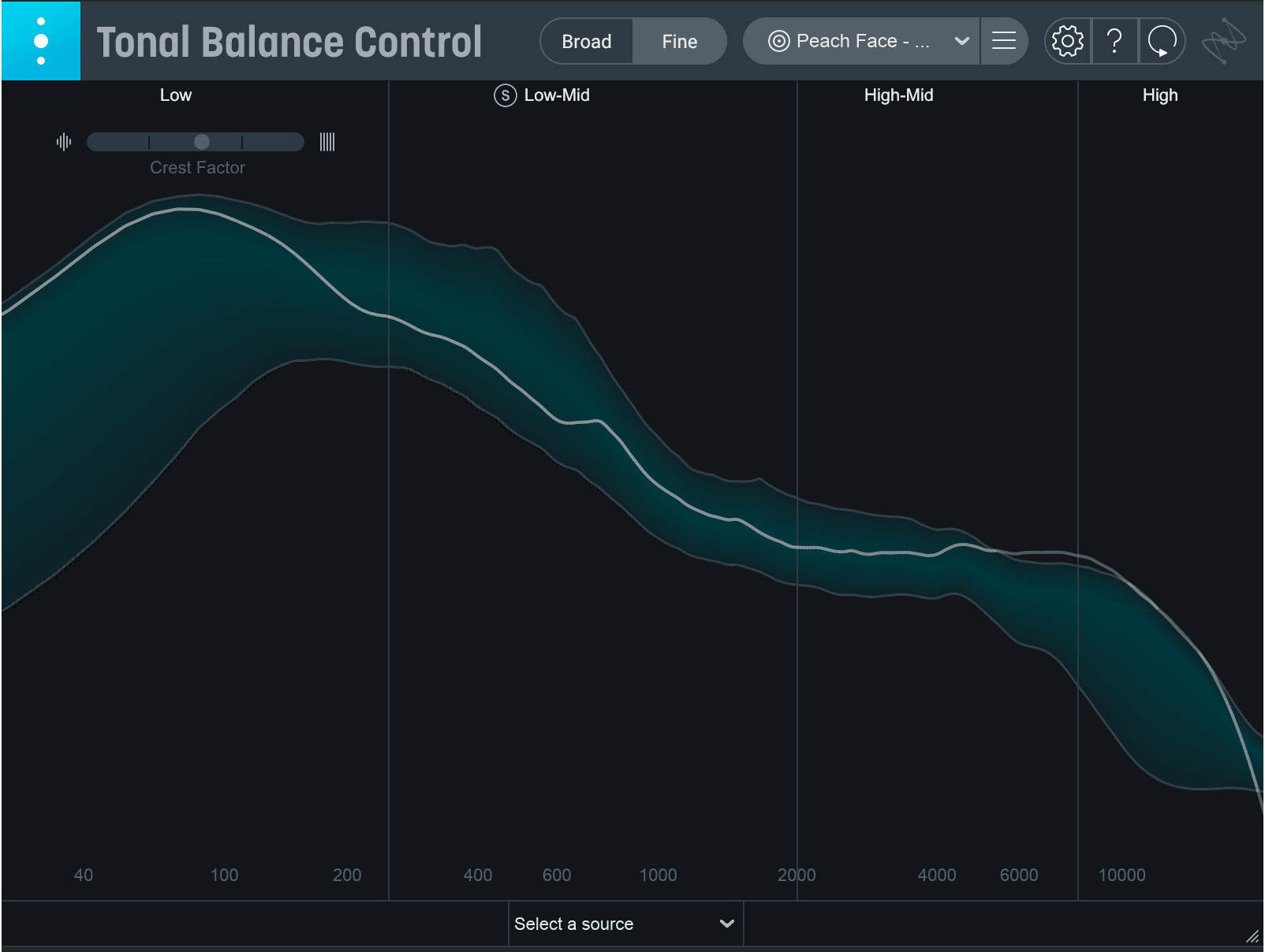 Peach Face's "Midnight Lover" Tonal Balance Control curve