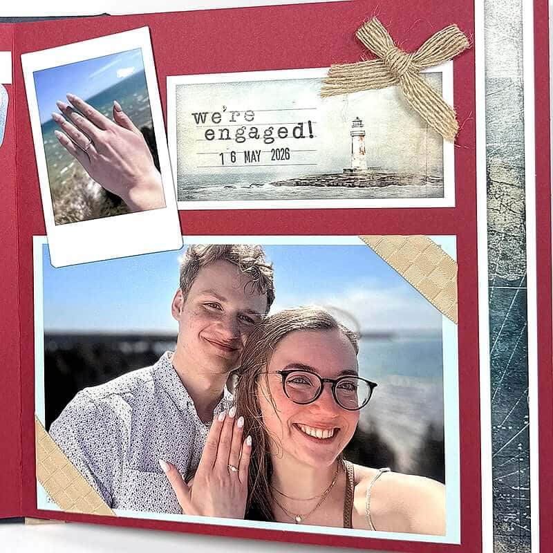 Create a Nantucket Podium Book for engagement photos.