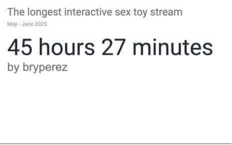 The longest interactive sex toy stream