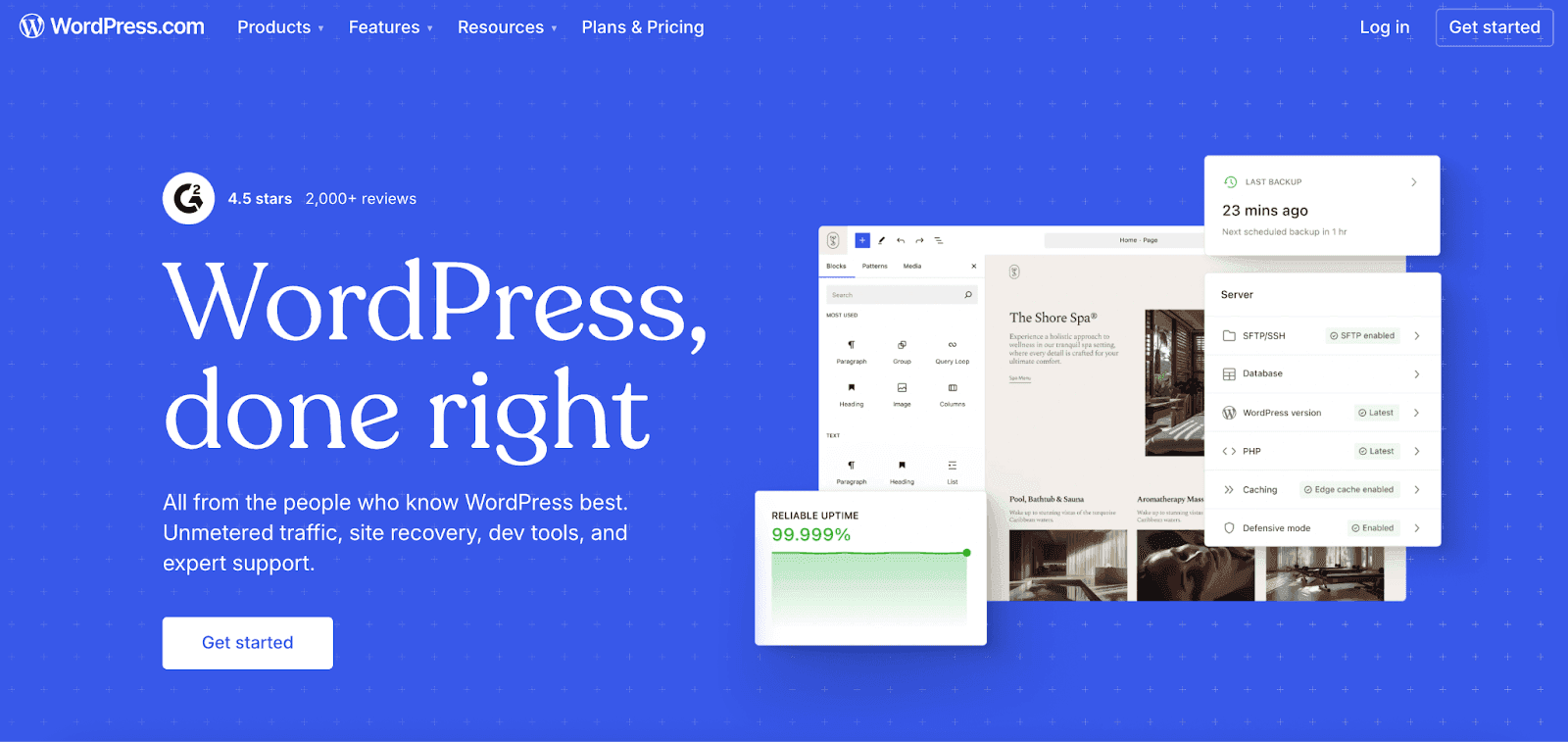 WordPress homepage