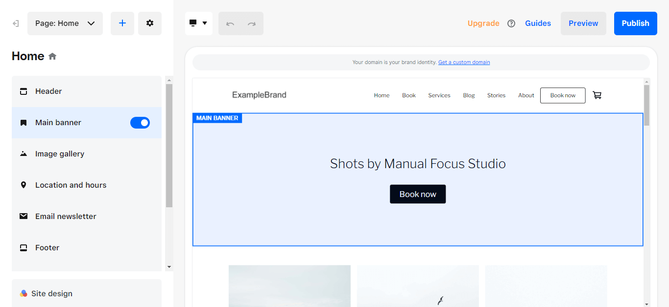 Square online website builder editor customization