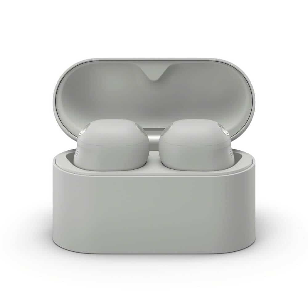 WF-1000XM6 earbuds in silver, showcasing their premium craftsmanship.