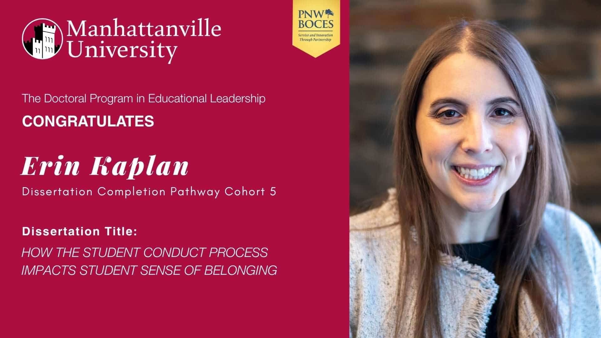 Congratulations to Erin Kaplan who on Thursday, April 16, 2026, successfully defended her dissertation.