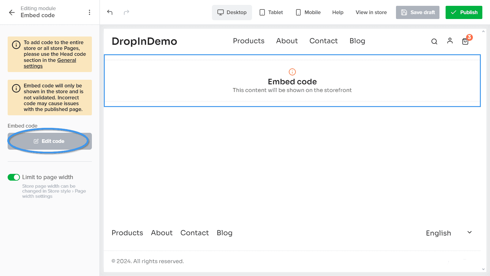 Sellfy blog install step
