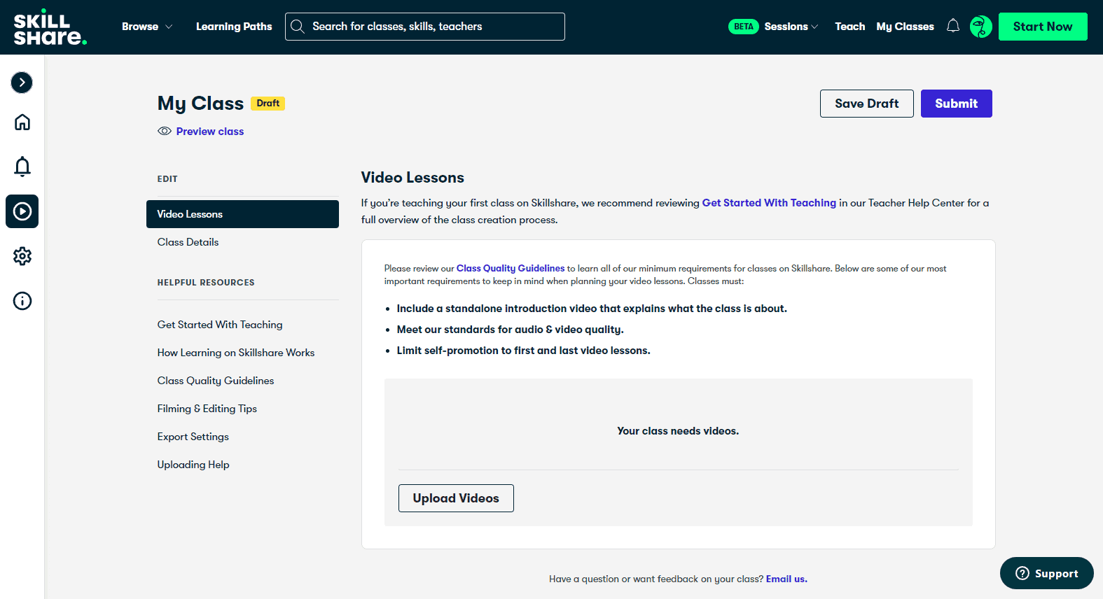 Skillshare classes
