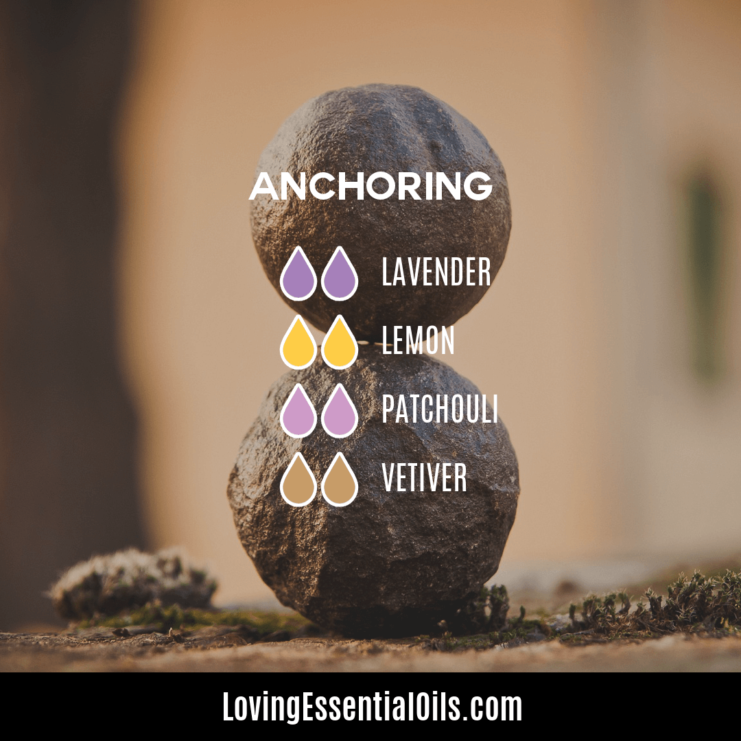 Anchoring lemon and lavender diffuser blend with patchouli and vetiver