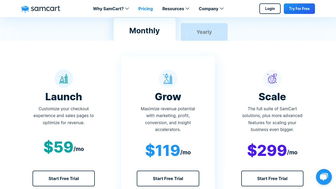 SamCart pricing