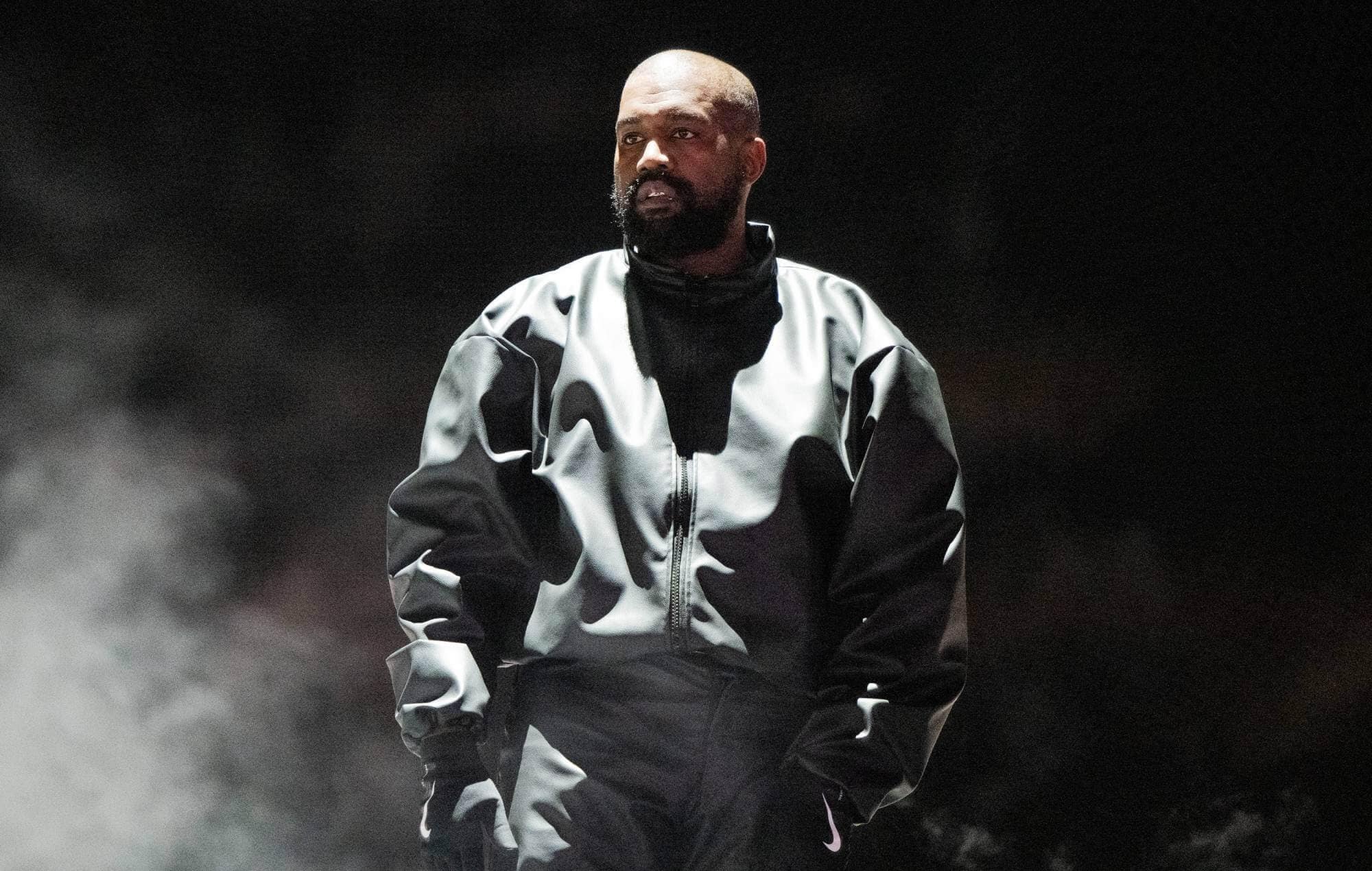 Kanye West performing live on stage
