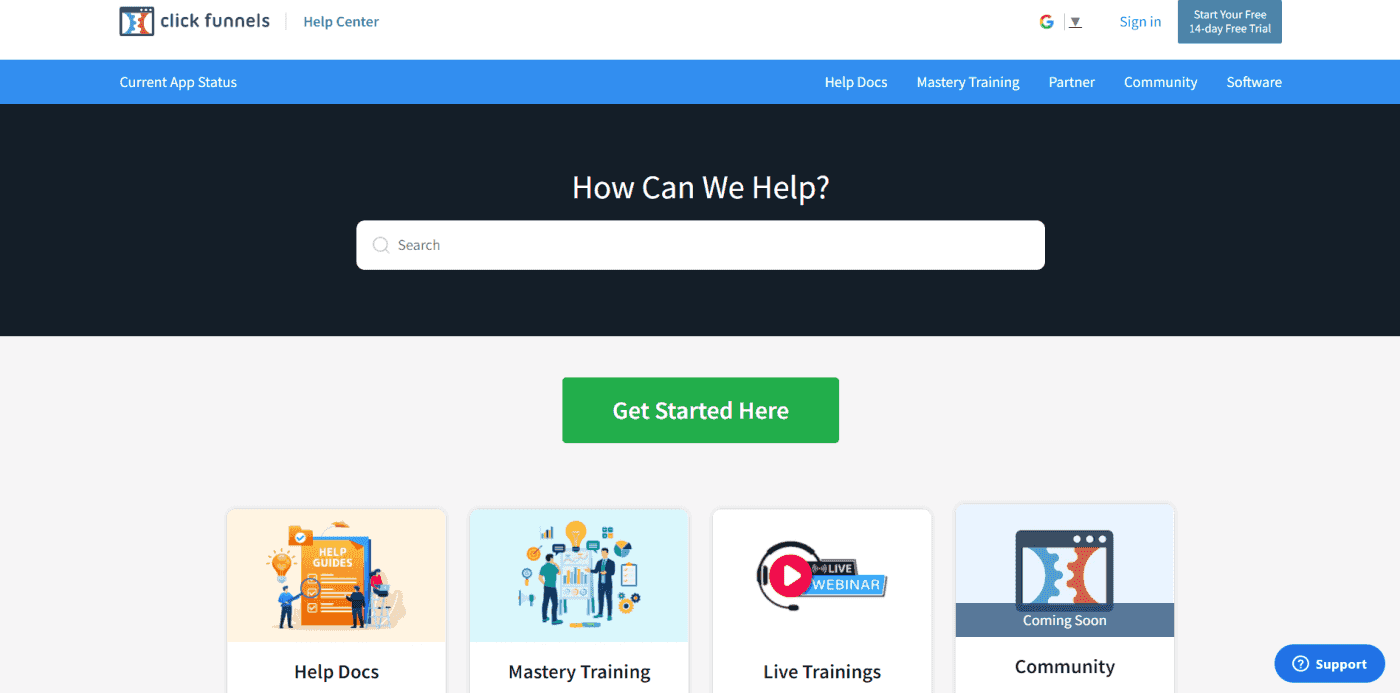 ClickFunnels help center customer support