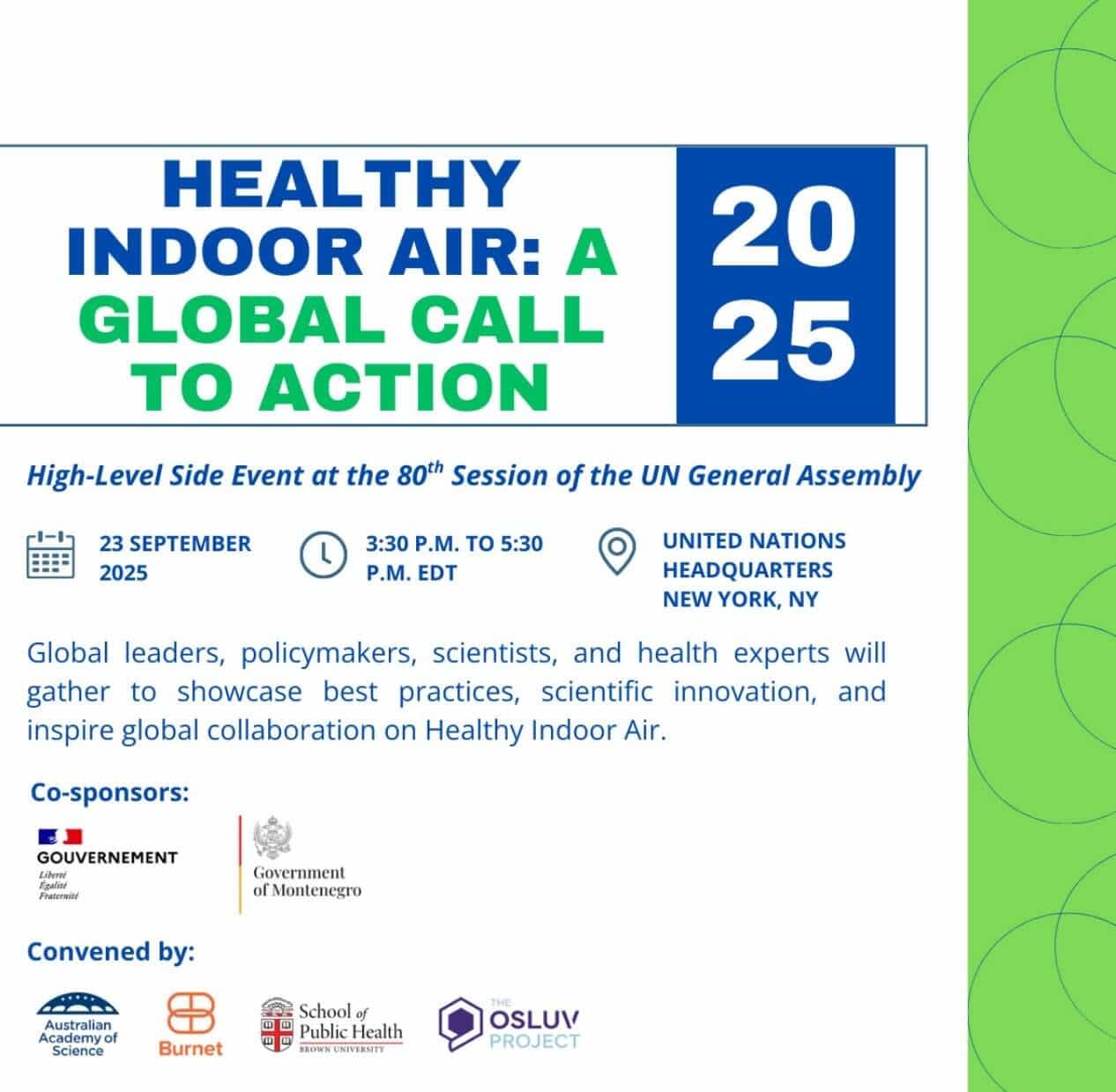 Healthy Indoor Air: A Global Call to Action