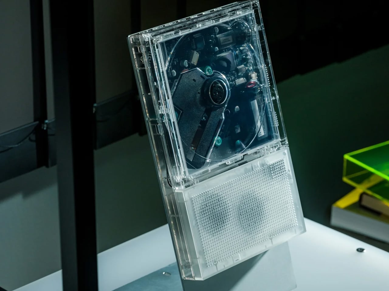 ClearFrame CD player showing album artwork in its front tray