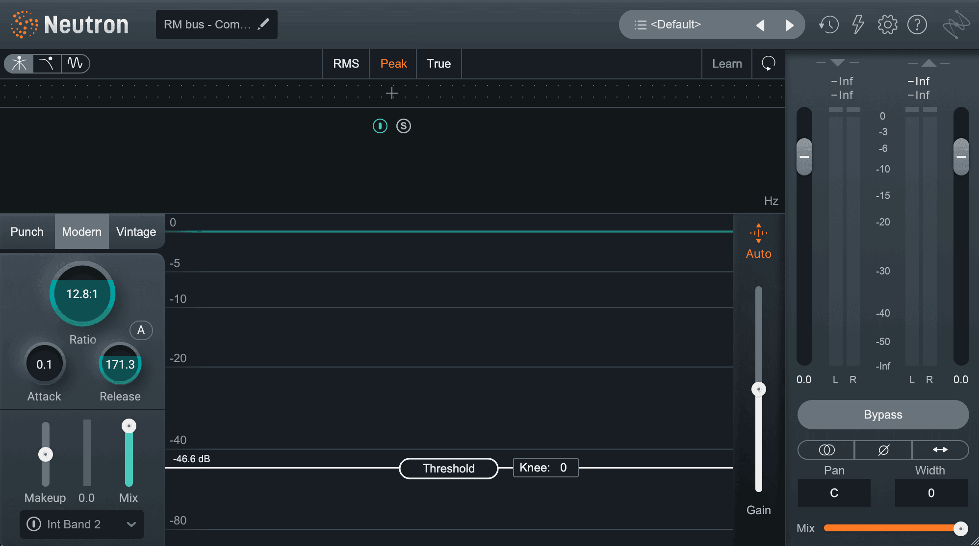 Crushing room mics, compression settings in Neutron