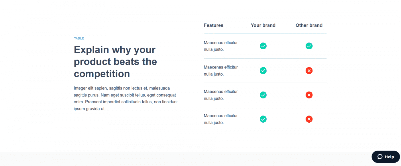 Instapage template competitor comparison four