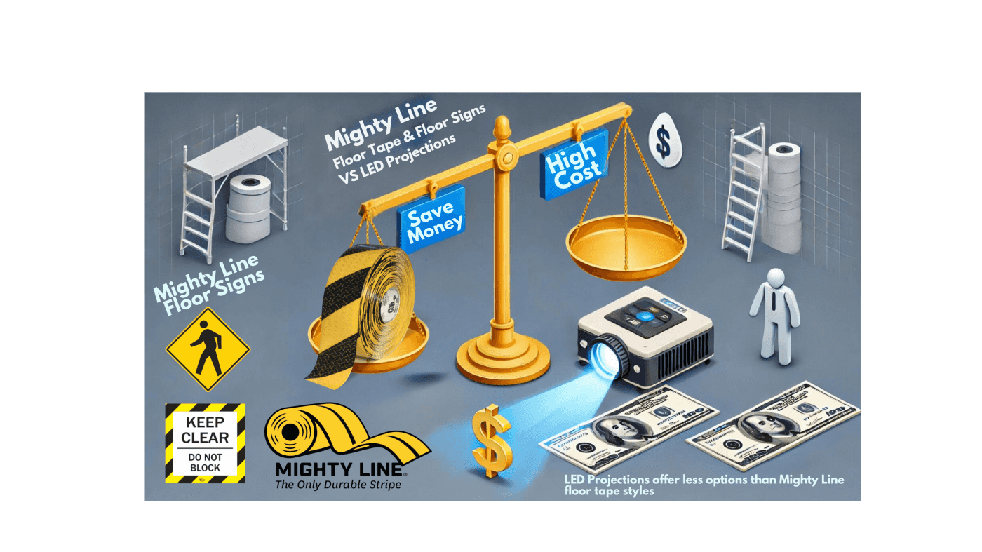 Case Study of Heavy Duty Tape vs Paint vs LED Projectors