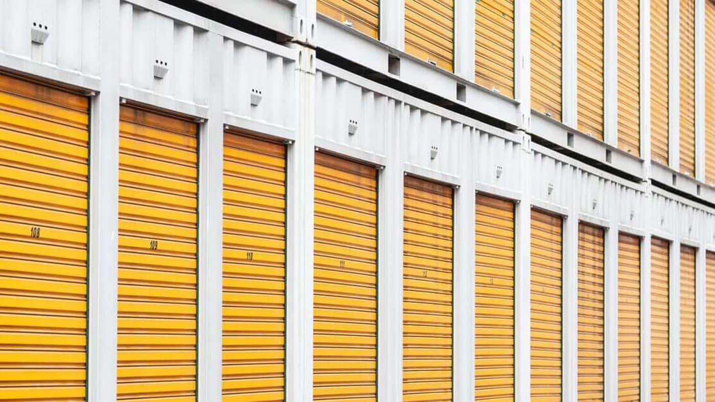 Outside atmosphere of a small rental storage room