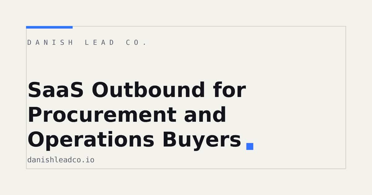 SaaS Outbound for Procurement and Operations Buyers
