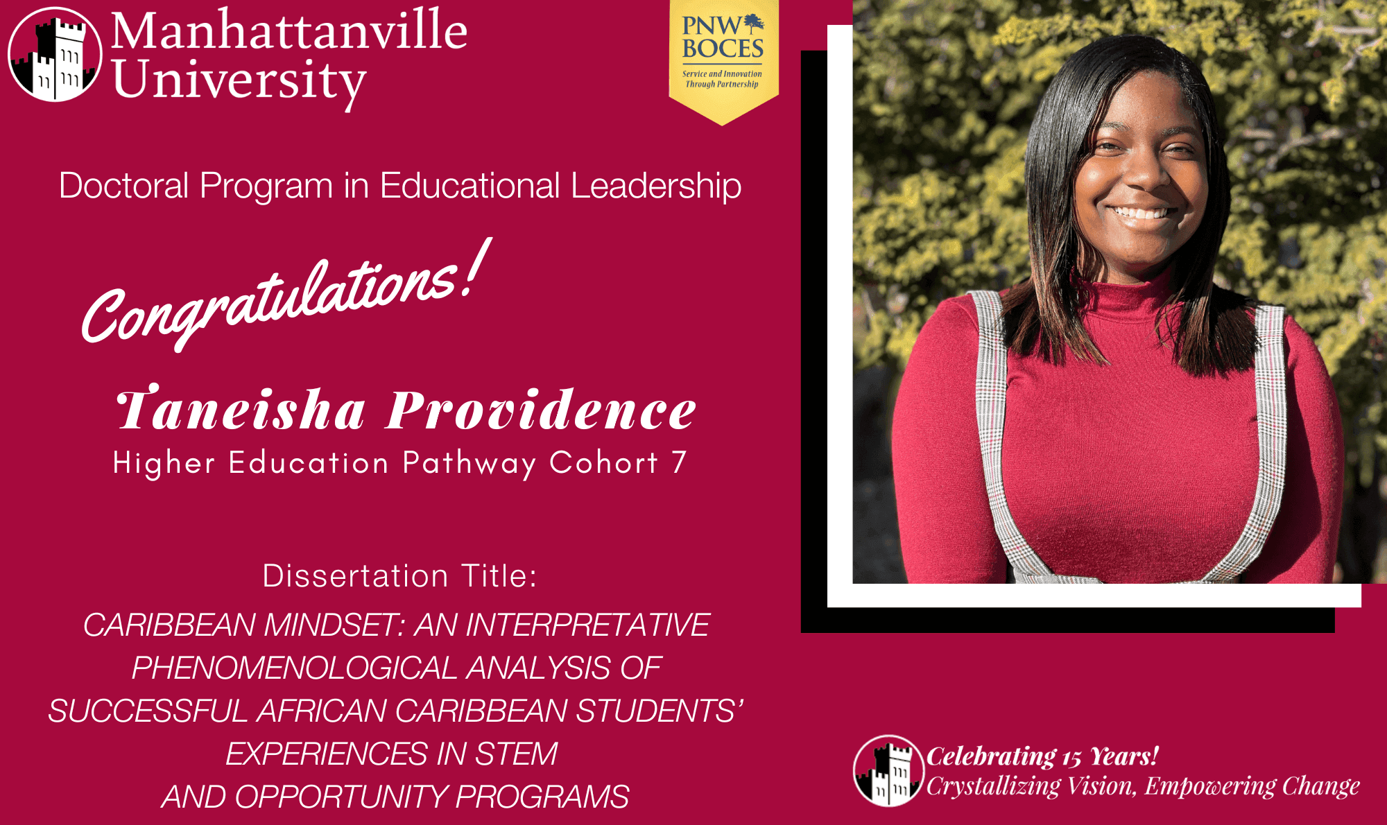 Successful Final Dissertation Defense - Congratulations to Taneisha Providence!