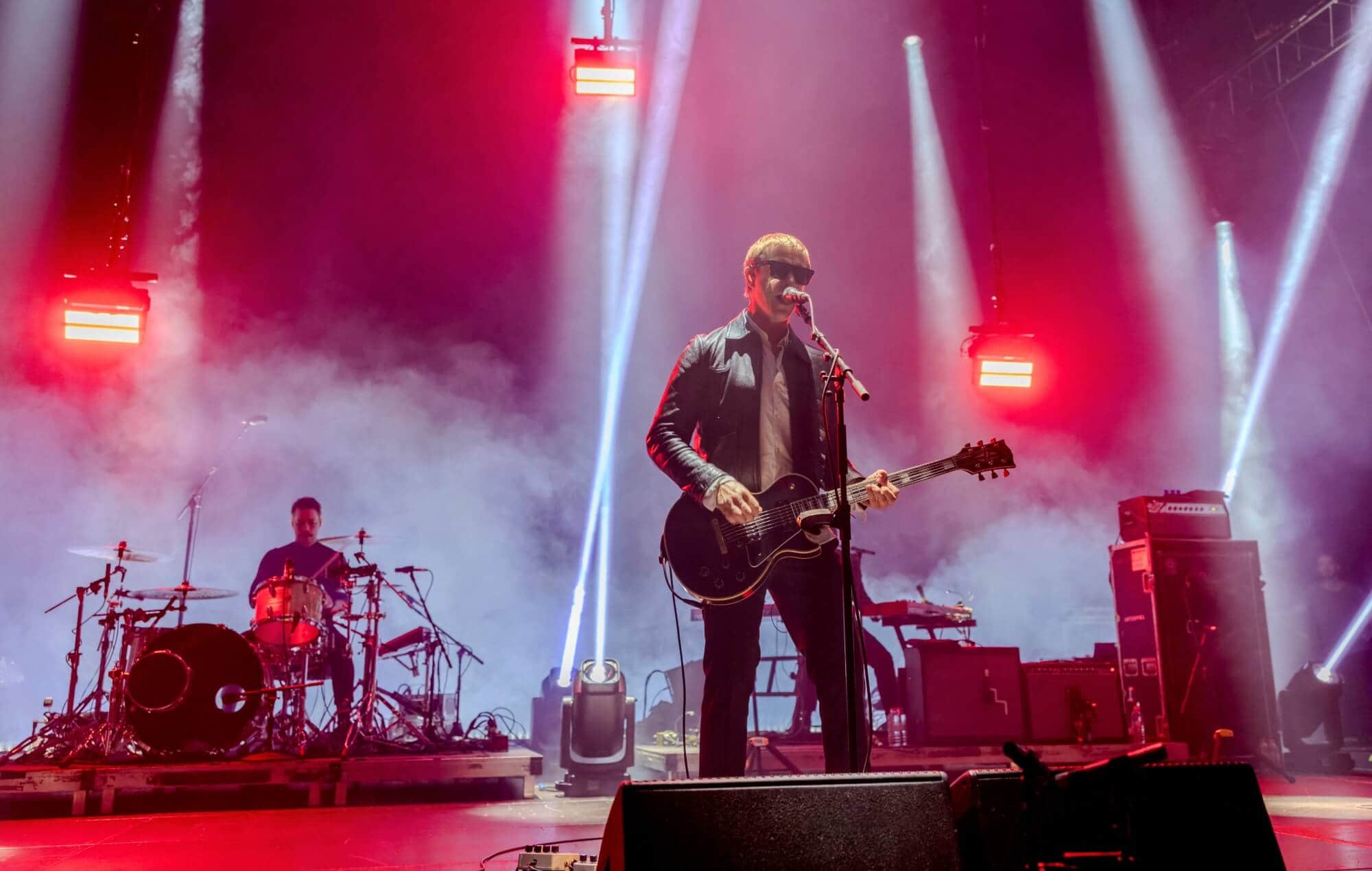 Interpol performing live on tour