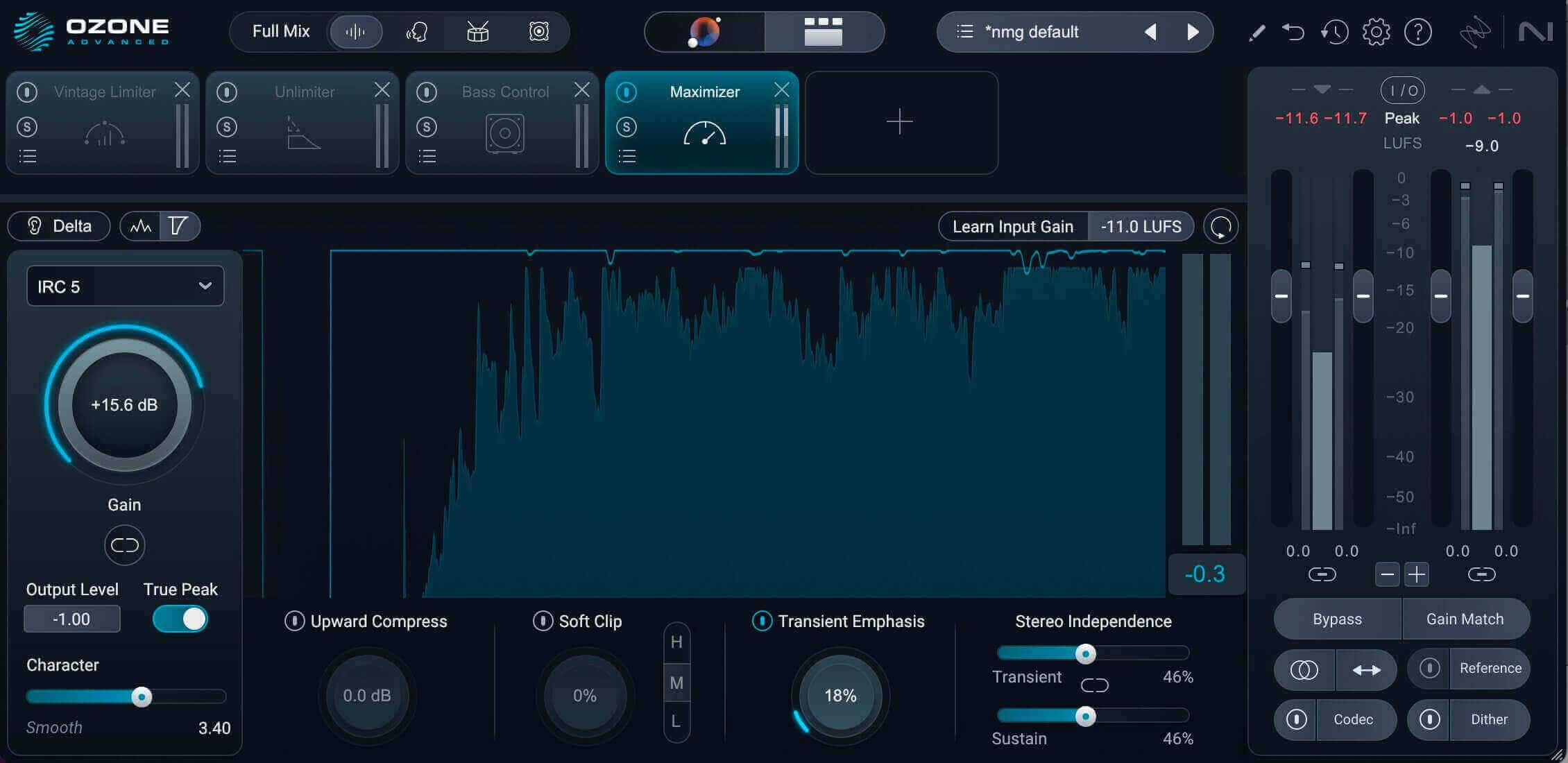 Maximizer settings in Ozone