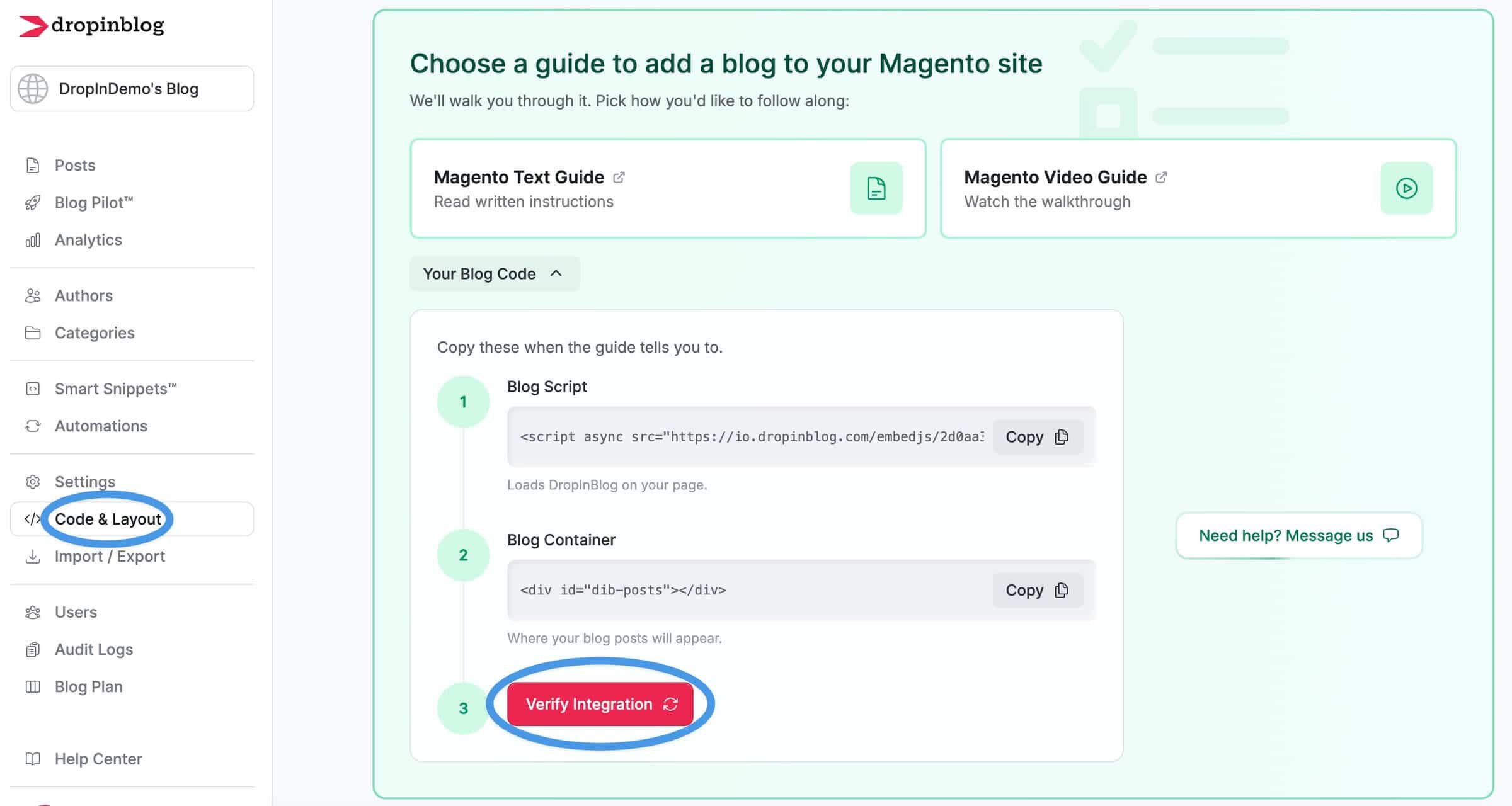 Magento blog install step