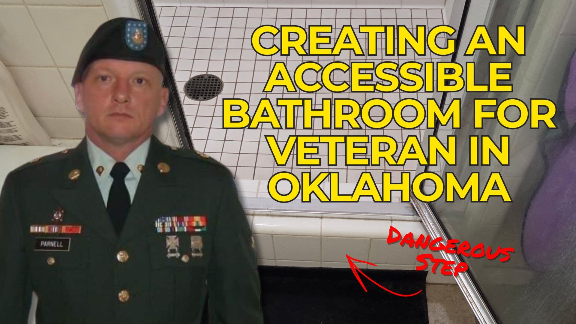 Accessible Walk-In Shower for John Parnell, Vietnam Veteran in Oklahoma