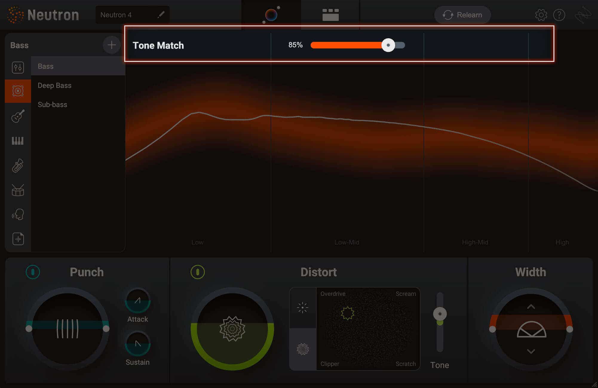 Neutron 4 Tone Match slider