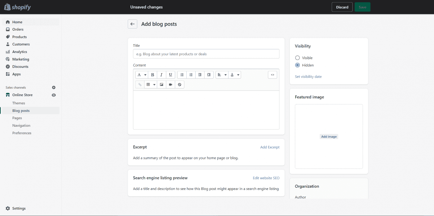Shopify blog