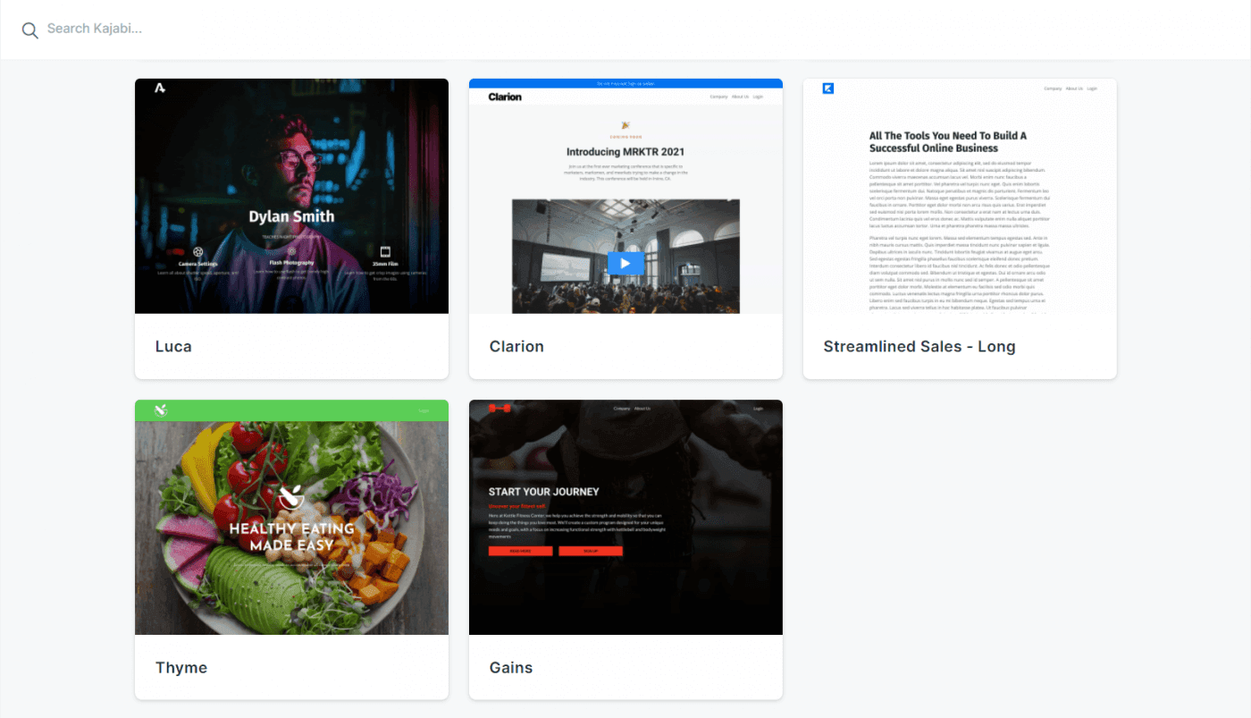 Kajabi landing page templates