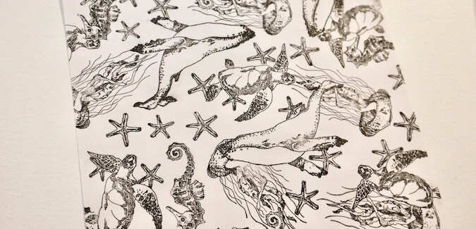 Under the Sea Master Board - A stamped collage project.