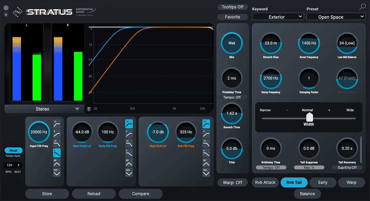 Stratus with reverb filter frequency at 325 Hz
