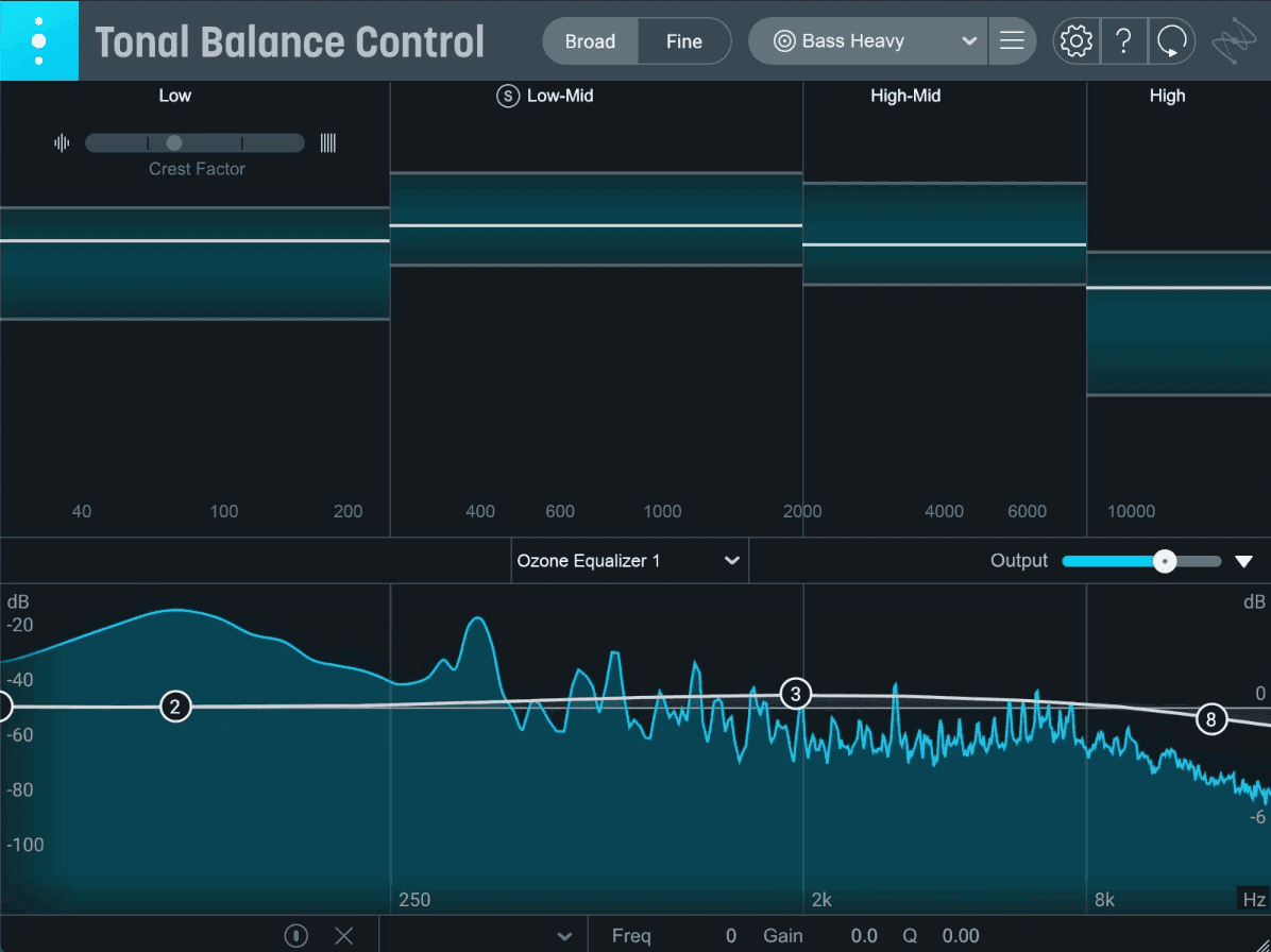 Making subtle mastering moves with Ozone's EQ within Tonal Balance Control