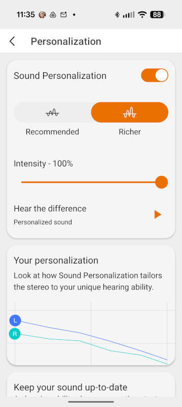 Creative Aurvana Ace 3 sound tuning with app