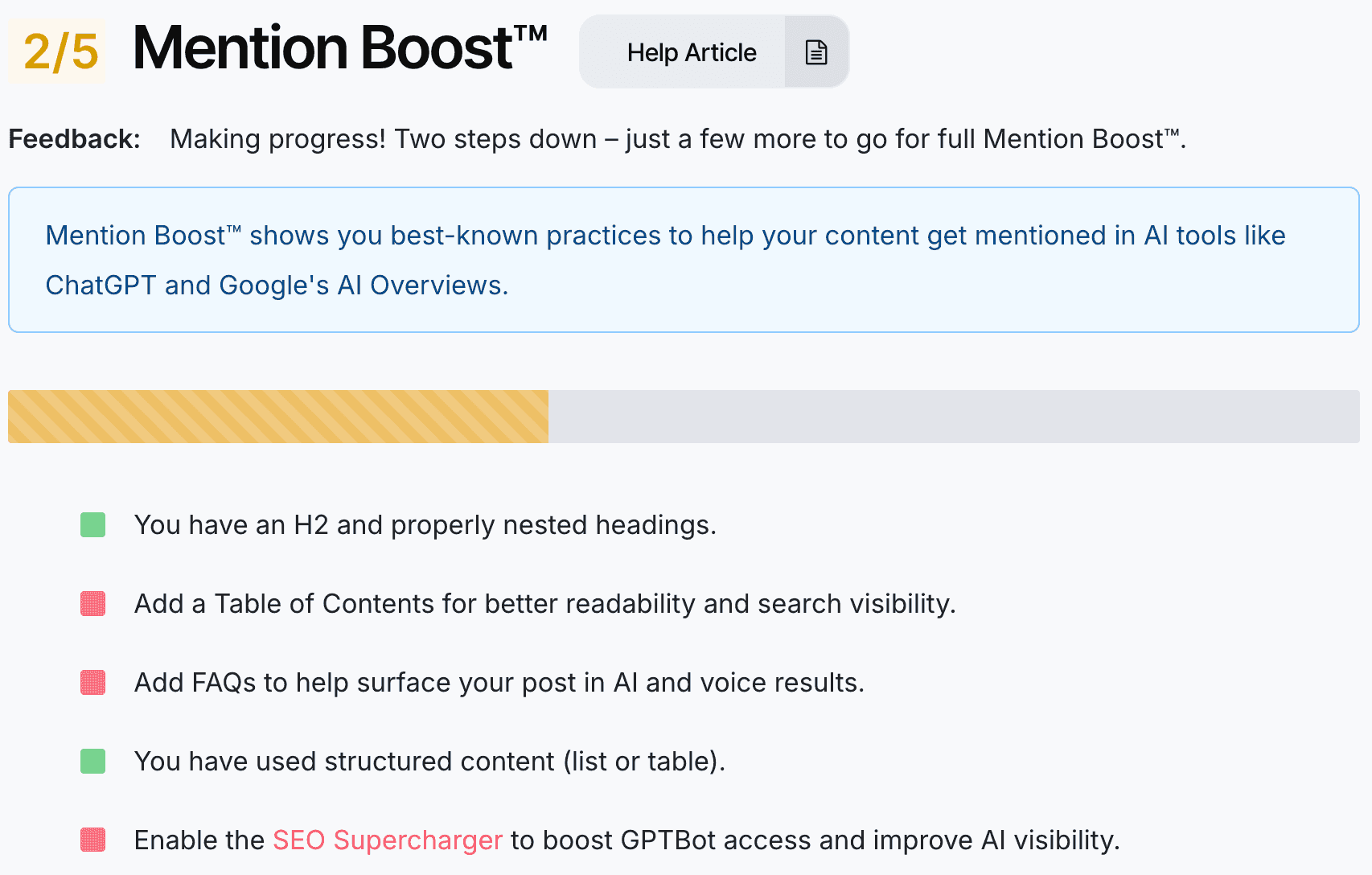 Mention Boost™: Score overview