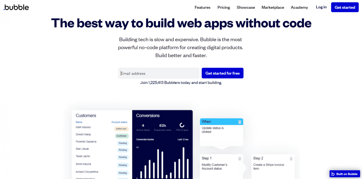 Bubble home page