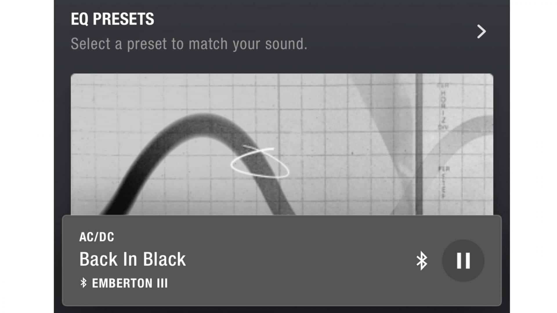 Marshall’s companion app EQ presets