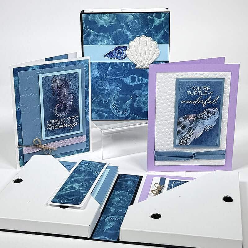 Create Twin Notecard Carriers with the Sea Life Card Kit.