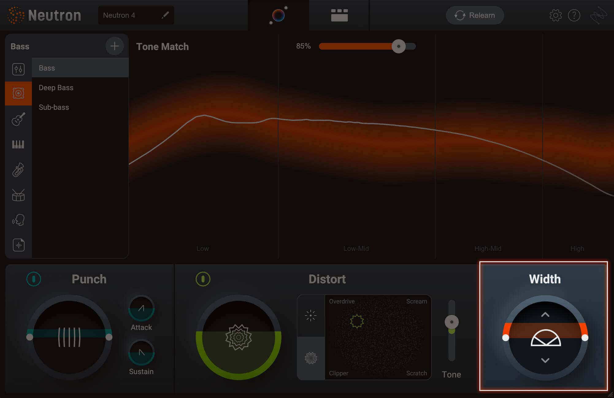 View Assistant Width controls help you create a wide sounding mix