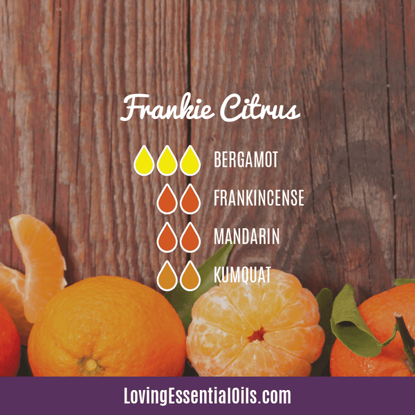 Frankie Citrus diffuser blend with bergamot, frankincense, mandarin and kumquat