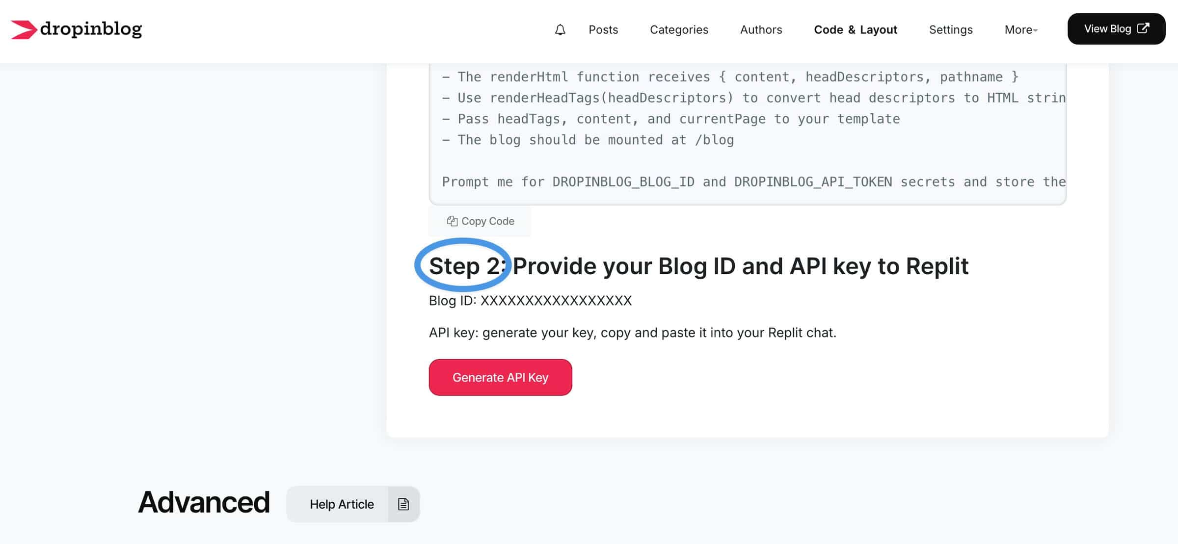 Replit blog install step