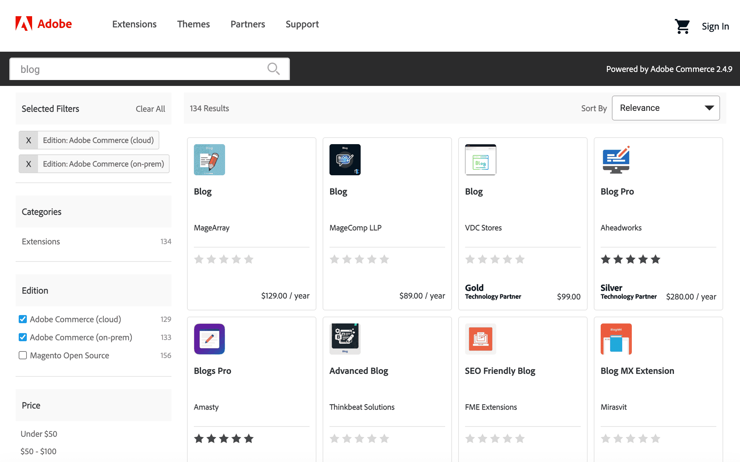 Adobe Commerce Marketplace: Blog extensions