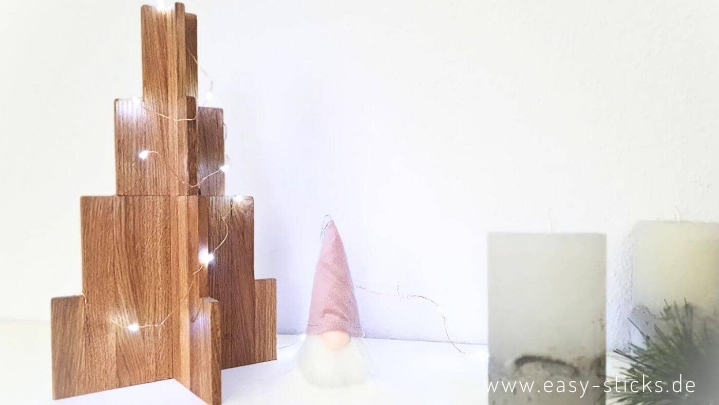 3-D Baum aus Holz basteln ohne Sägen