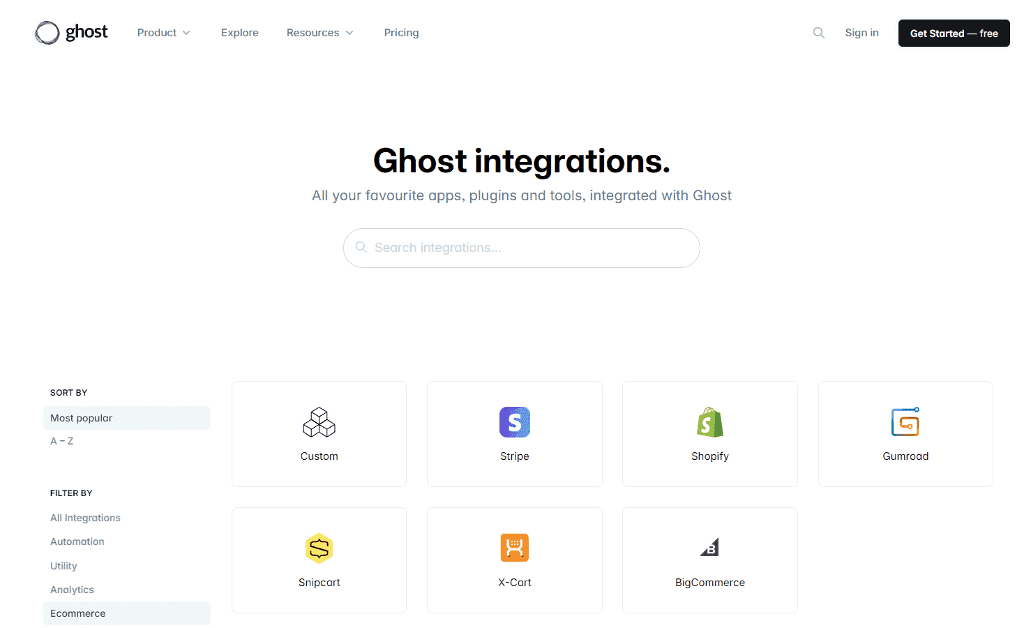 Ghost integrations