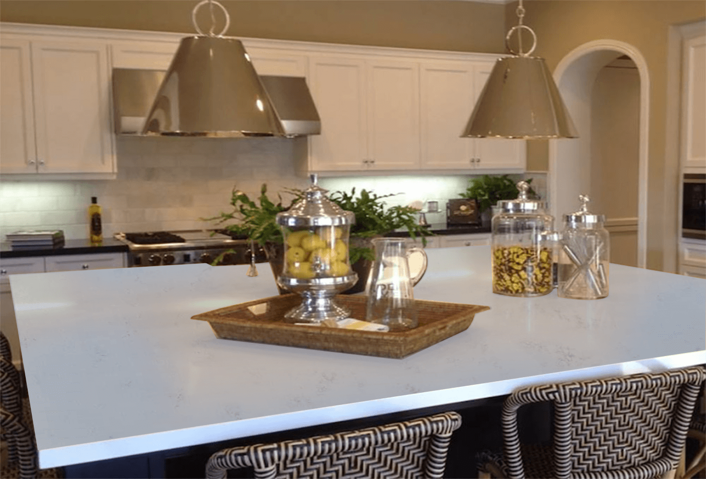Using Fantastic White Quartz; New Slab As Well As Scrap Stone