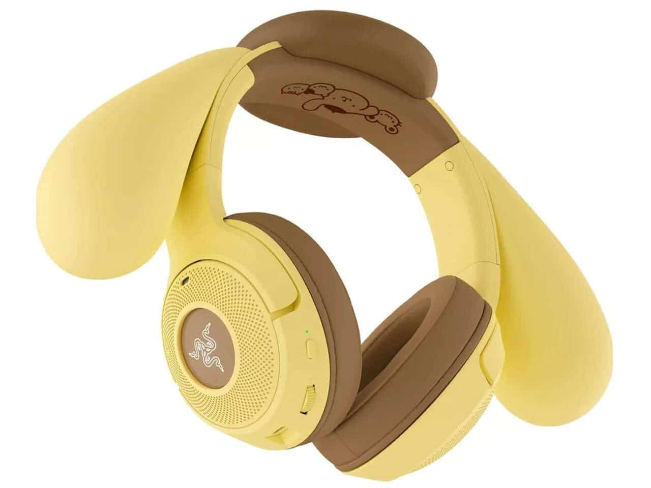 Razer Pompompurin Kraken Kitty V2 Headphones front view with character ears and beret