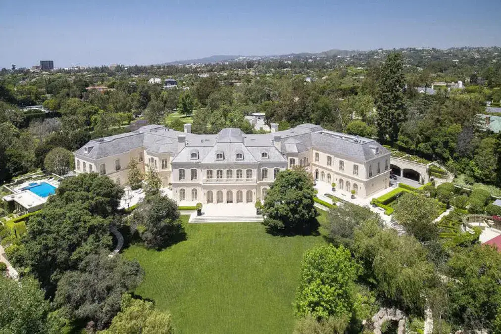 The Manor, a palatial estate in Holmby Hills, Los Angeles, showcasing its impressive size and architectural details.