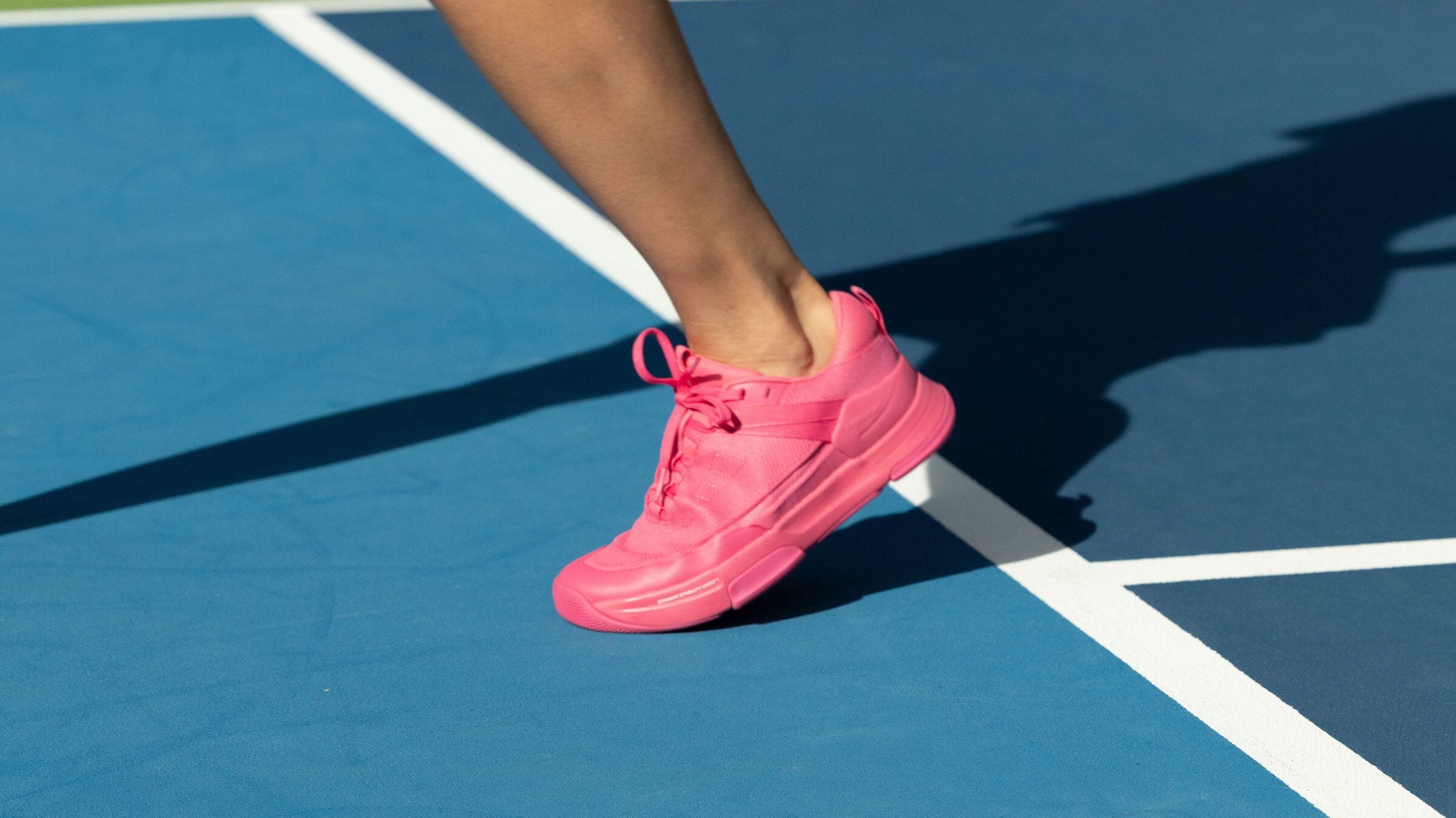 Close up shot of pink PB5 Court 2 shoes