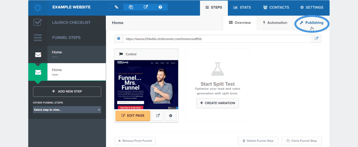ClickFunnels - publishing