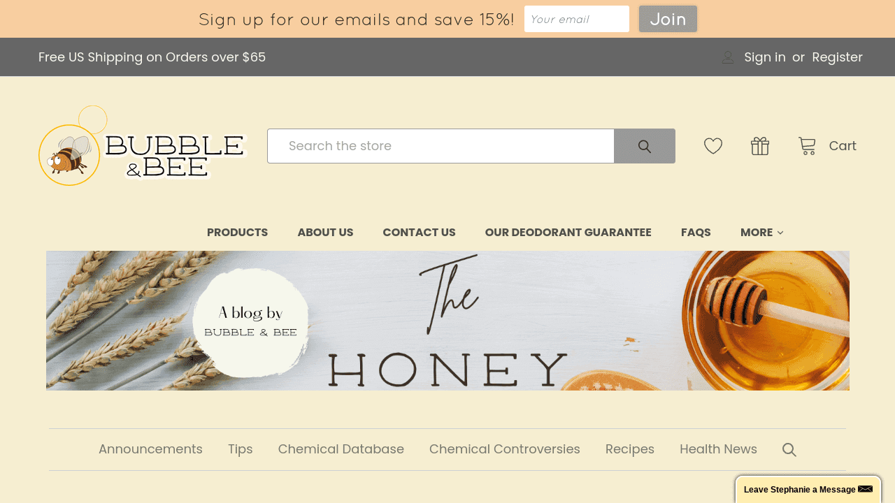 bigcommerce blog examples: Bubble and Bee
