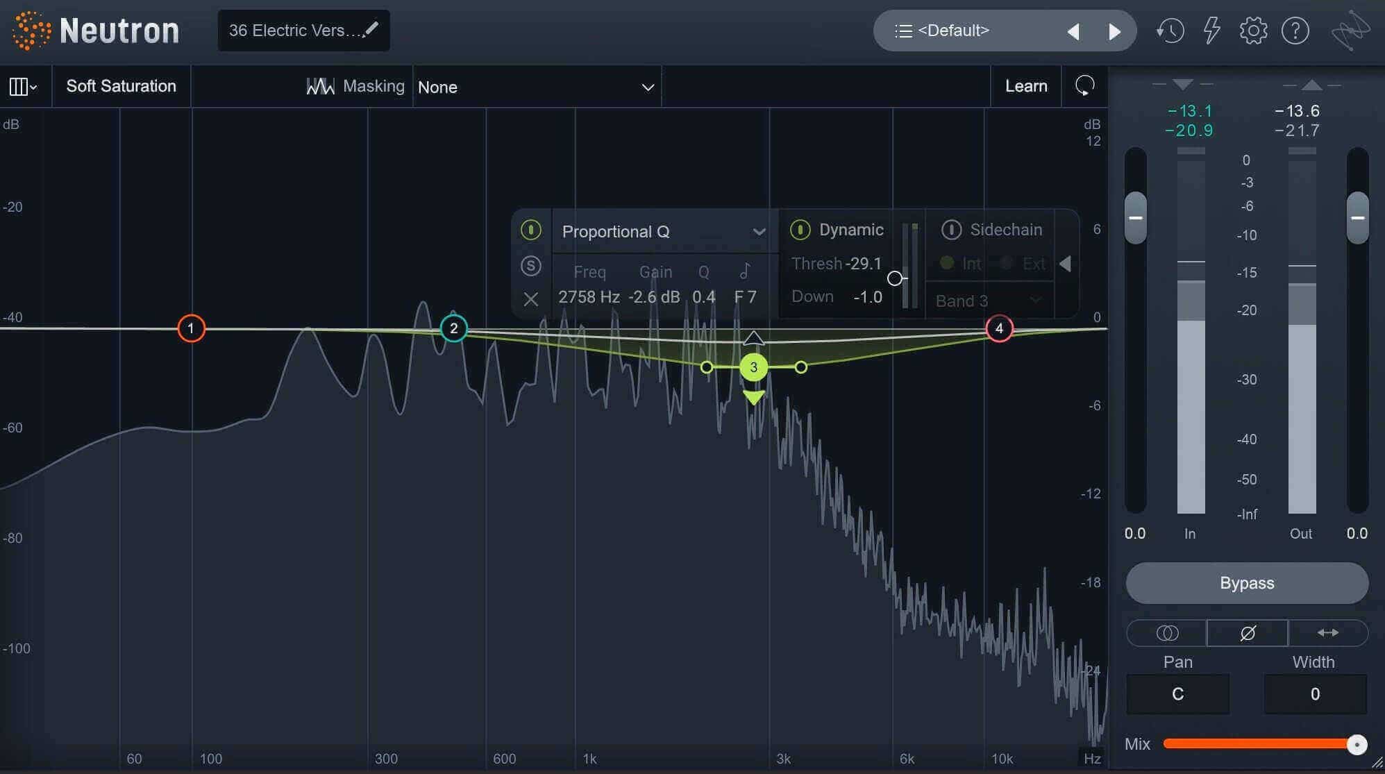 Neutron Dynamic EQ on guitar's pick attack